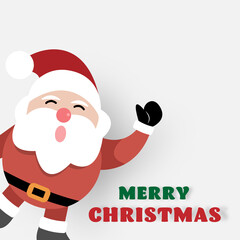 Merry Christmas and Happy New Year, Santa claus with greeting card.