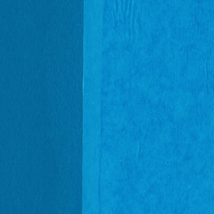 Blue torn paper collage close-up. Texture made from various paper and cardboard parts. Damaged old paper background. Vintage blank wallpaper. Material design backdrop.