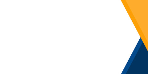 Modern blue yellow geometric triangle abstract presentation background on white background