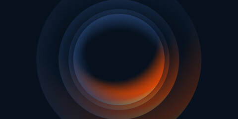 Blue orange black circle polygonal abstract background. geometric illustration with gradient. background texture design for poster, banner, card and template. Vector illustration 