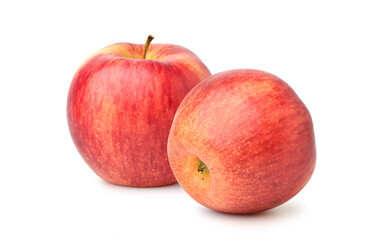 Two Gala Apples isolated on white background. Clipping path.