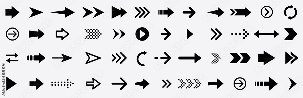 Fototapete arrows set black icons.arrows collection. big set of arrows design. arrow icon.modern simple arrows 