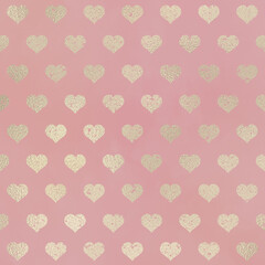 Champagne Gold Metallic Pattern on Vintage Rose Background, Digital Paper