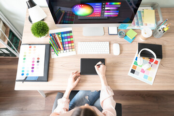 Workspace of a graphic designer