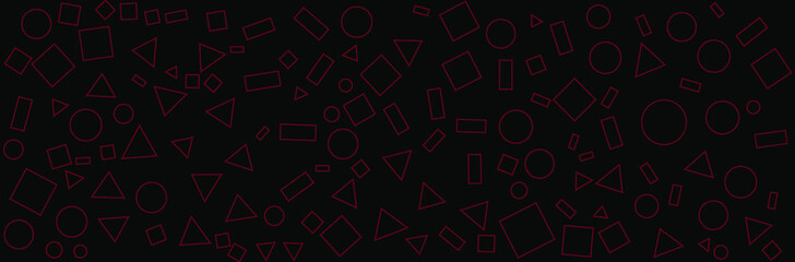 black background with red shapes