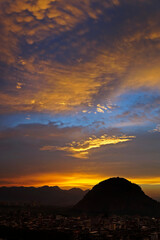 Sunset behind the mountains, Rio, Brazil