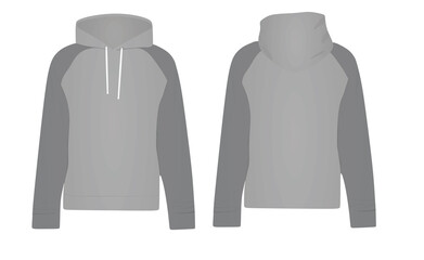 Grey two colored hoodie. vector