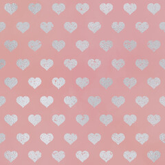 Silver Metallic Pattern on Vintage Rose Background, Digital Paper