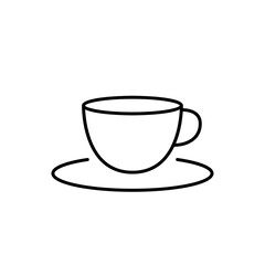 Coffee cup vector on white background. Coffee doodle logo design.