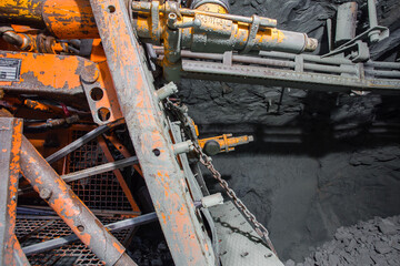 Raising mechanical set raise borer in underground gold mine