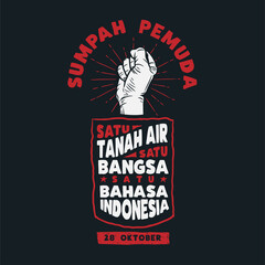 Fototapeta na wymiar Hari Sumpah Pemuda, 28 Oktober. Translation : October 28, Happy Day Youth Pledge of Indonesia. vector illustration.