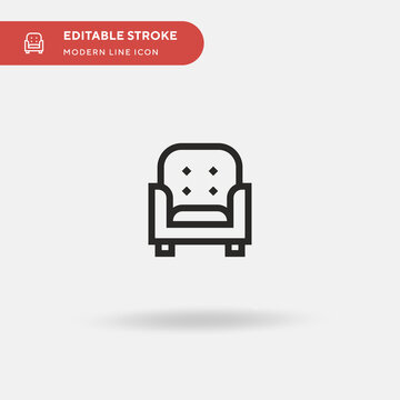 Armchair Simple vector icon. Illustration symbol design template for web mobile UI element. Perfect color modern pictogram on editable stroke. Armchair icons for your business project