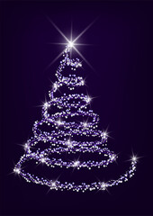 New Year flyer. Abstract christmas tree. A4 vector illustration for invitation, poster, banner, greeting card, cover.