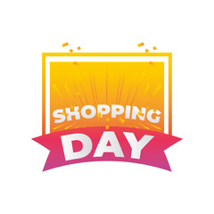 shopping day sale banner ribbon template detailed