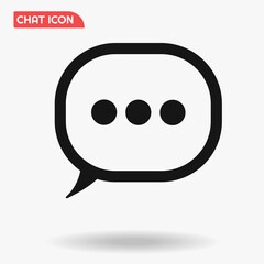 Speech bubble black icon vector template for UI and social media.