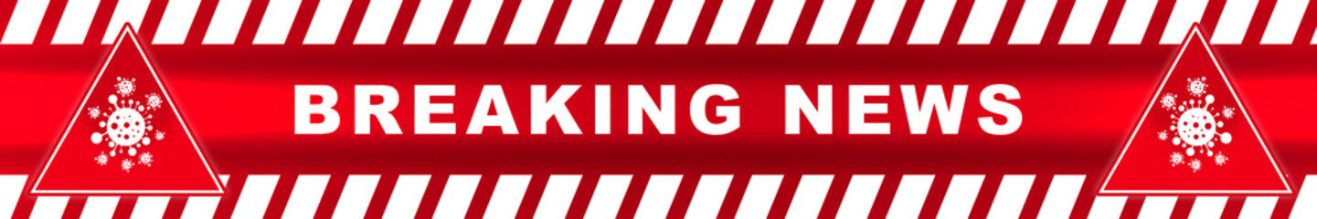 inscription breaking news on caution lines backgrounds Worn hazard stripes warning tapes danger signs