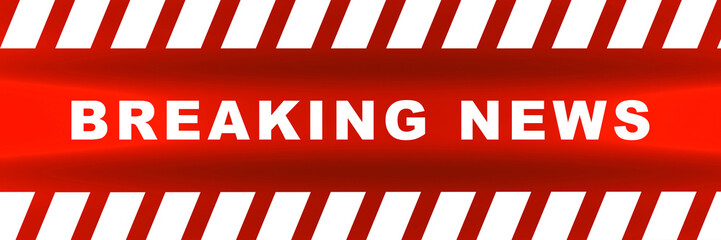 inscription breaking news on caution lines backgrounds Worn hazard stripes warning tapes danger signs