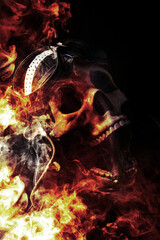 Halloween Skeleton Skull Fire
