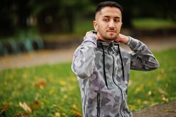 Student kuwaiti man wear at hoodie.