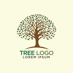 tree logo design vector of tree silhouette template modern