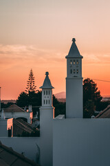 Traditional chimneys and roofs in the Algarve
