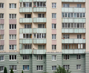 Fototapeta na wymiar Typical facade of russian building