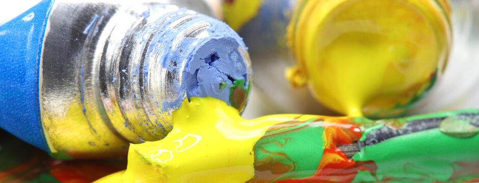 Close-up Blue Paint Tube Detail