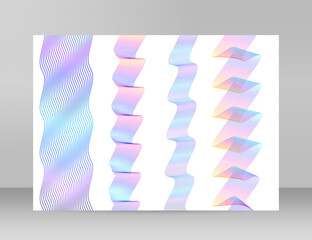 Wave of the many colored lines. Abstract wavy stripes on a white background isolated