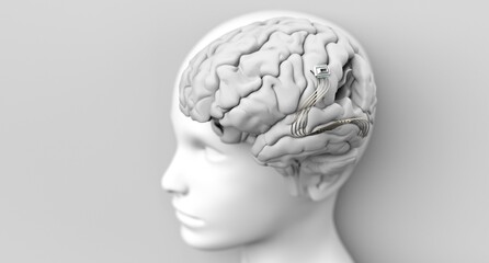Neurotechnology, implantable brain machine, chip inserted into brain.