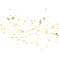 Flying gold star sparkle vector with white background.