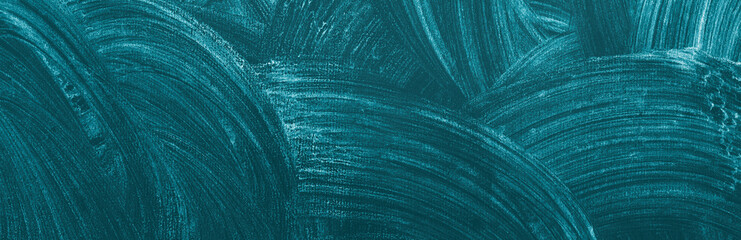 Background and texture of blue school chalkboard with dried white chalk. Panorama. Banner.