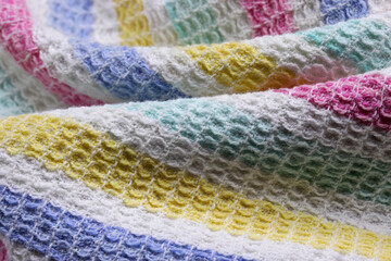 close-up of colorful towel on background