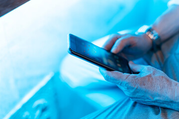 doctor doing contact tracing his smart phone for pandemic control covid 19