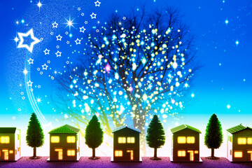 Obraz premium 住宅シルエット