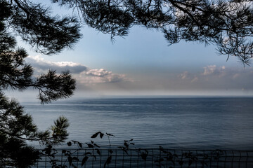 Naklejka premium Sunset on the black sea coast