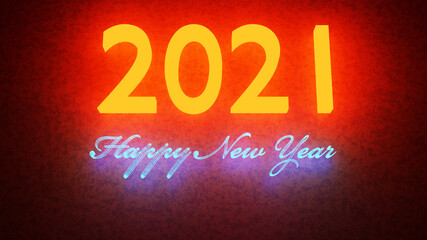 3d rendering text moke up postcard happy new year 2021