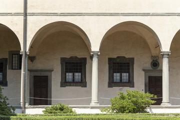 Cloister of the basilica of San Lorenzo, Florence, Tuscany, Italy