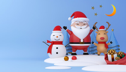 Merry Christmas and Happy new year. 3D rendering illuatration.