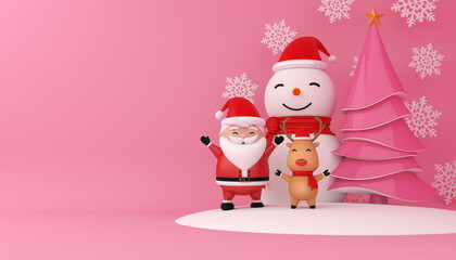 Merry Christmas and Happy new year. 3D rendering illuatration.