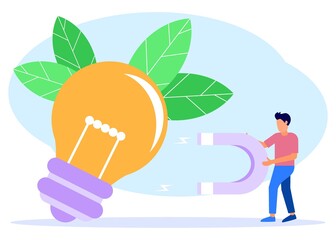 Illustration vector graphic cartoon character of business idea
