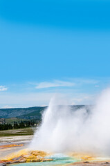 Yellowstone National Park, was the first national park in the world,known for its wildlife and its many geothermal features.  The Yellowstone Caldera is the largest supervolcano on the continent.