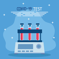 covid 19 virus test tubes design of ncov cov and coronavirus theme Vector illustration