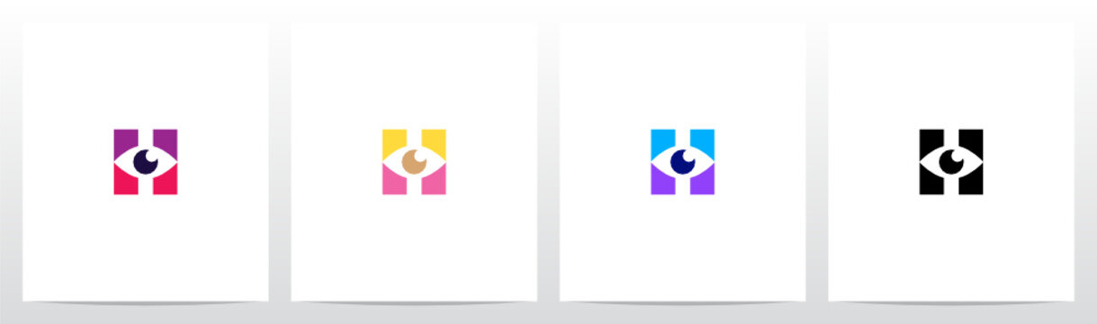 Eyes On Letter Logo Design H