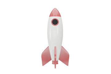 3d rendering of minimal rocket isolated on white background