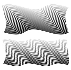 Design elements. Wave of many gray lines. Abstract wavy stripes on white background isolated