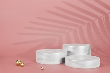 3d rendering empty template podium mockup for product placement