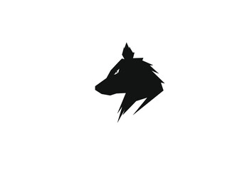 Wolf head silhouette vector on a white background