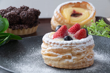 Multiple desserts on a plate