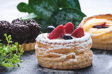Multiple desserts on a plate