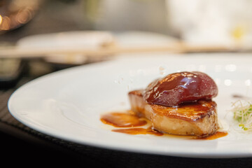 fine foie gras in fine dine restaurant